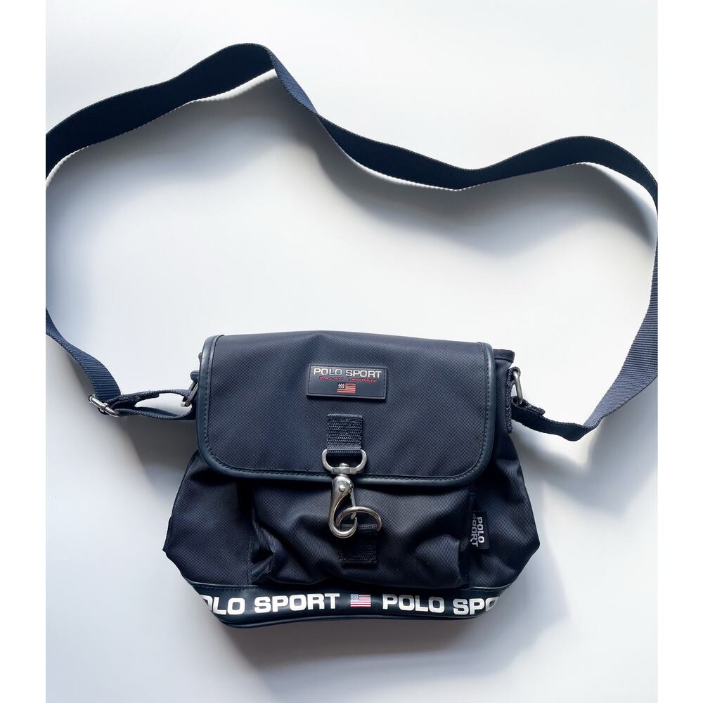 Vintage Ralph Lauren Polo Sport Navy Blue Nylon Cross Body Purse